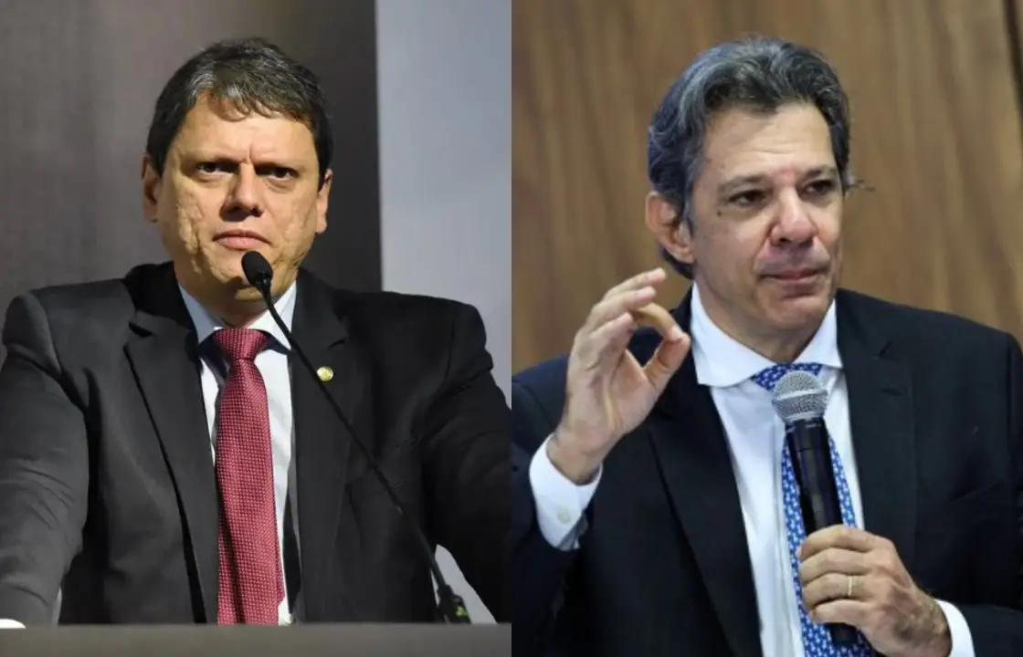 Nova pesquisa mostra queda na vantagem de Tarcísio sobre Haddad em São Paulo; governador tem 45,6% contra 34,1% do petista