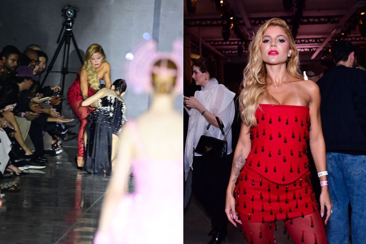 SPFW: Hariany Almeida ajuda modelo após queda e famosos roubam a cena