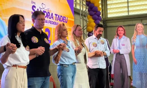 Flávio ‘é o que tem para hoje’, diz Sandra Tadeu do PL ao lado de Tarcísio