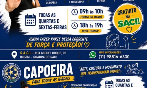 S.A.C.I. abre inscrições para aulas gratuitas de Defesa Pessoal e Capoeira