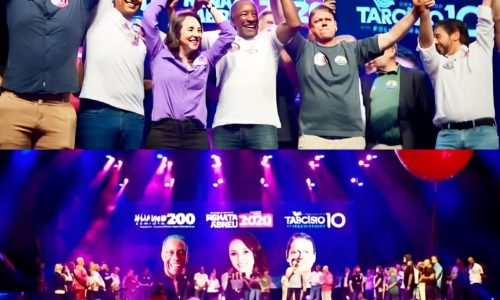 Ao lado de Tarcísio de Freitas e Ricardo Nunes, Renata Abreu mostra força política em evento lotado