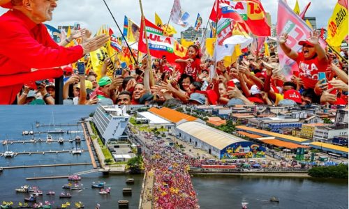 Multidão toma as ruas do Recife em ato com Lula, João Campos, Humberto Costa e Marília Arraes