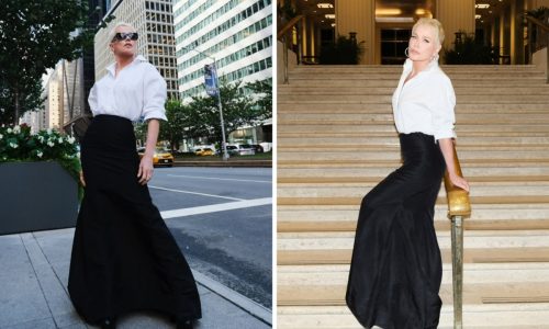 Xuxa resgata saia dos anos 90 e surge com Sasha em evento de moda